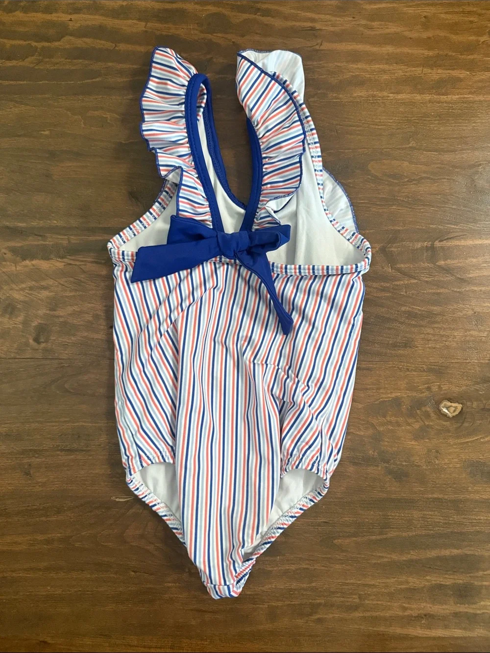 The Beaufort Bonnet Company Red, White & Blue Striped Ruffle One-Piece